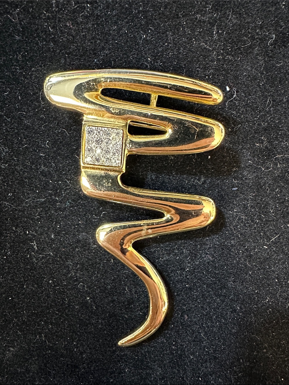 373- Park Lane Gold-Tone Textured Zigzag  Brooch/Pendant